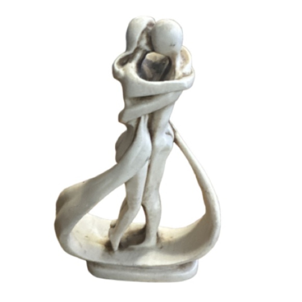 Artistic Cream kissing Embrace train Sculpture